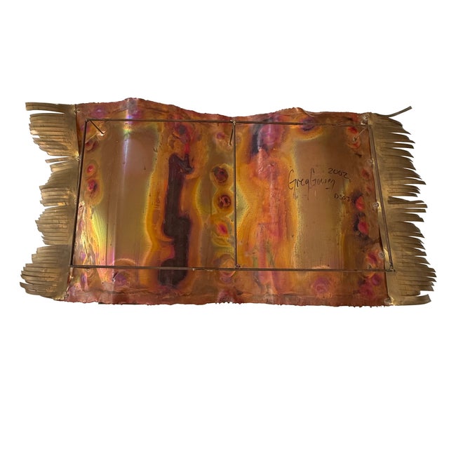 Greg Gowen Signed Southwestern Metal Rug Wall Sculpture, 2002 For Sale - Image 9 of 10