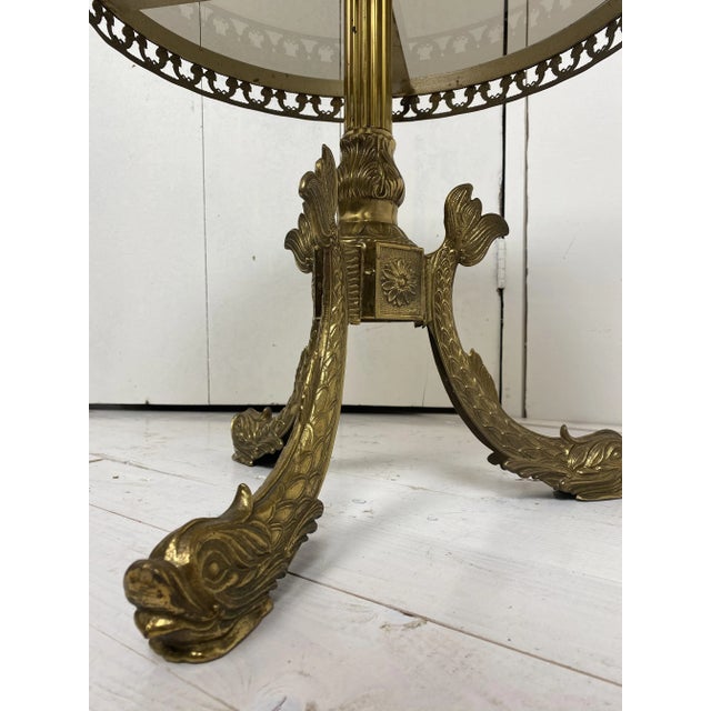 Metal Regency Brass Koi Fish Table, 1970s For Sale - Image 7 of 18