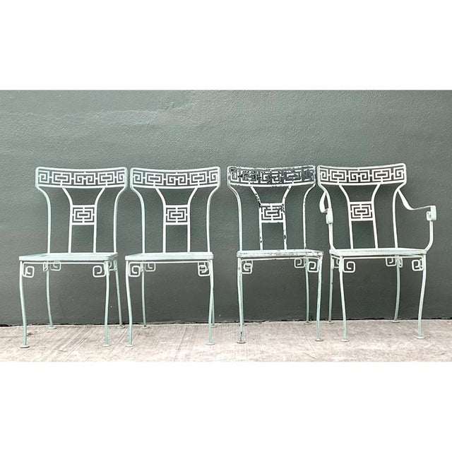 Vintage Meadowcraft Greek Key Outdoor Dining Chairs - Set of Four For Sale - Image 9 of 12