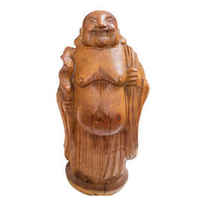 Antique Hand Carved Sculpture of Happy Buddha