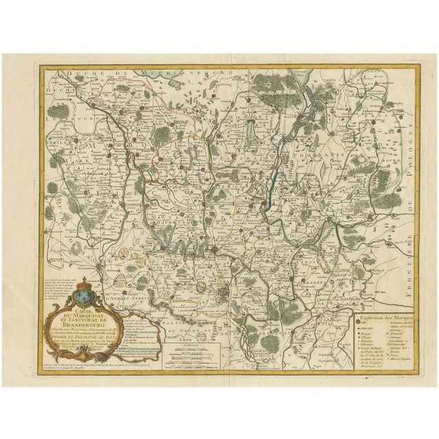 Map of the Margraviate and Electorate of Brandenburg by De Beaurain, 1750 For Sale
