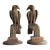 Pair of Antique French Folk Art Carved Oak Falcon Figures, Wooden Bird Sculpture For Sale