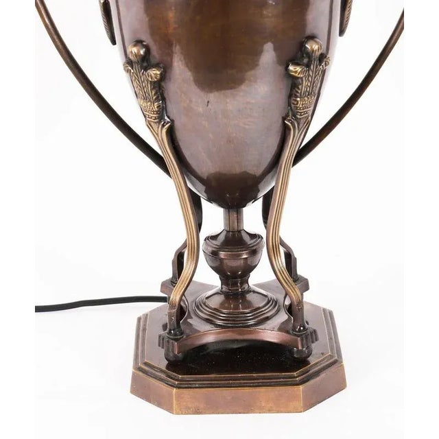 Vintage Twin-Handled Urn Lamps in Bronze, 20th Century, Set of 2 For Sale - Image 18 of 18