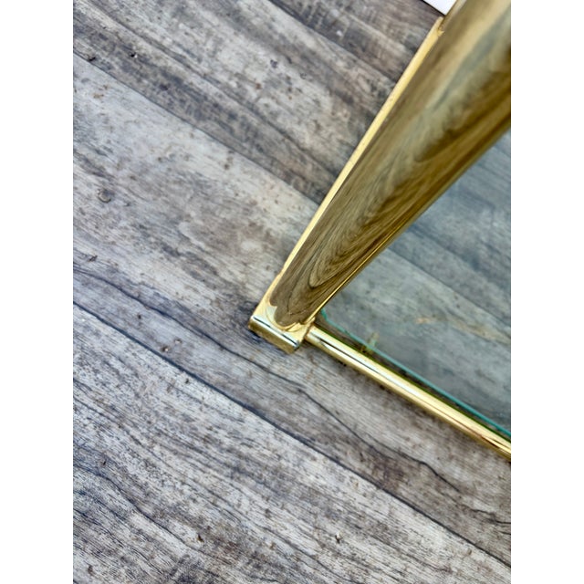 Mid Century Modern Hollywood Regency Brass Etagere in the Milo Baughman Manner. Circa 1970s For Sale - Image 10 of 18