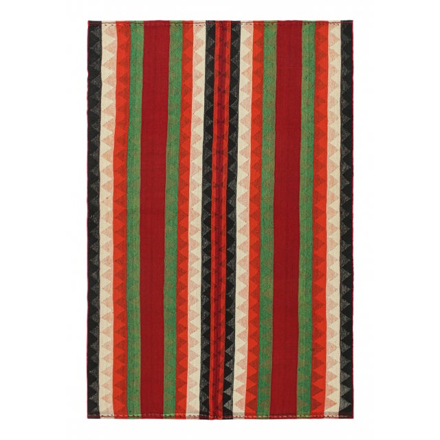 Red 1950s Vintage Persian Kilim With Multicolor Stripes by Rug & Kilim For Sale - Image 8 of 8