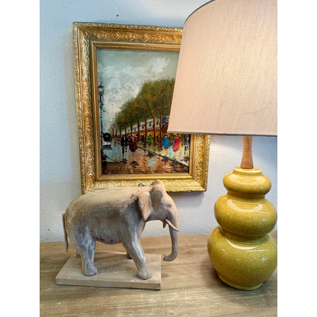 Wood Hand Carved Antique Wooden Elephant Sculpture For Sale - Image 7 of 10