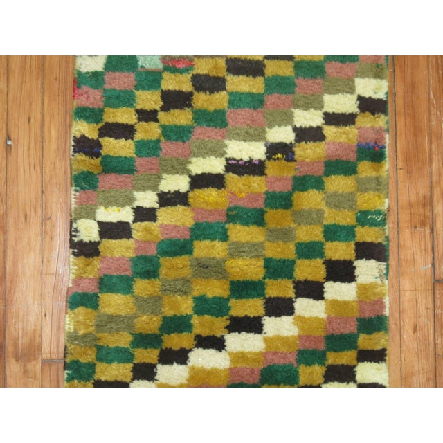 Green Mid 20th Century Turkish Deco Runner - 1'8" x 10'7" For Sale - Image 8 of 18