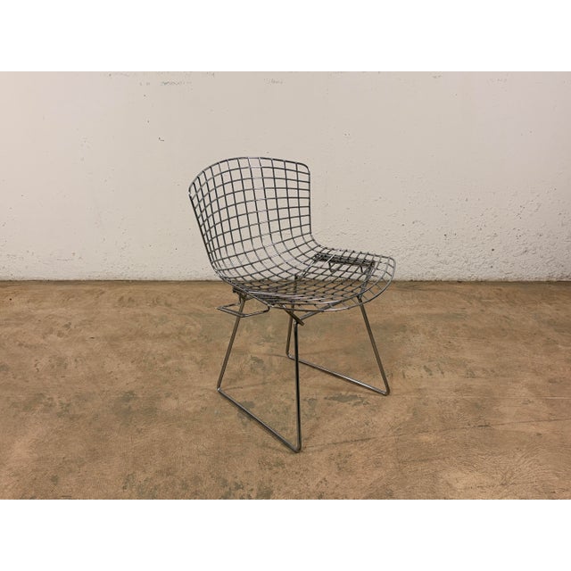 Silver Bertoia Side Chair in Chrome by Harry Bertoia for Knoll International, 1980s For Sale - Image 8 of 14