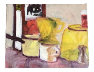 Vintage Original Interior Still Life Painting 1970’s