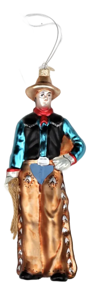 Vintage Western Cowboy Glass Ornament by Seasons of Cannon Falls