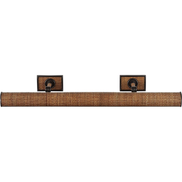 Halwell 30" Picture Light in Bronze and Natural Woven Rattan Designer: Chapman & Myers Finish: Bronze and Natural Woven...