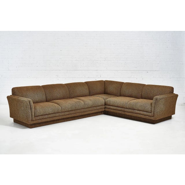 1970s Weiman/Preview 3 Piece Sectional Sofa W/Boucle Upholstery, Circa 1970 For Sale - Image 5 of 12