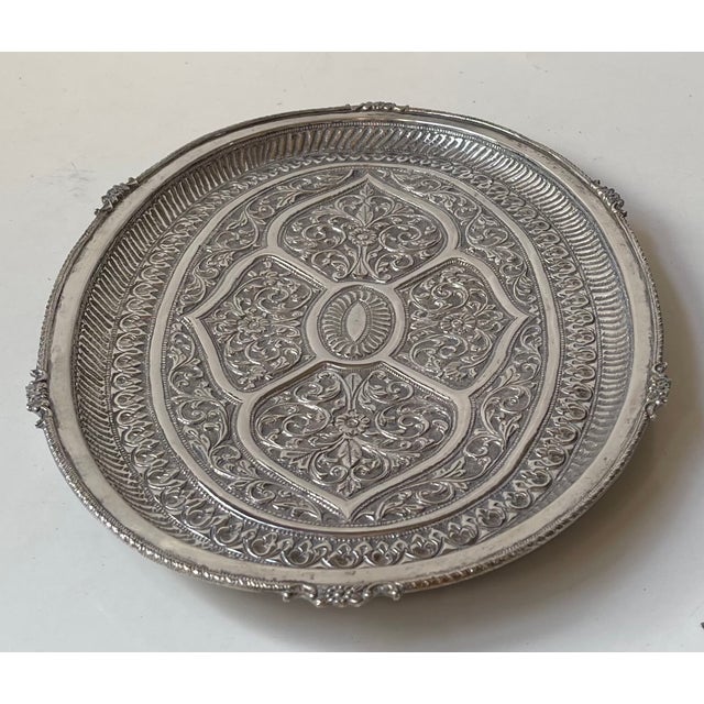 Oval Serving Tray in Silver, 1960s For Sale - Image 10 of 10