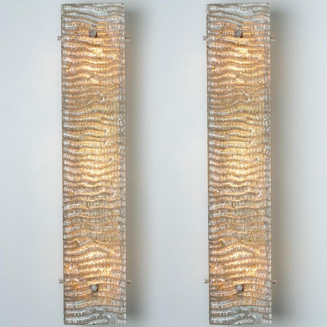 Structured Glass and Brass Wall Light from Kaiser, 1960s For Sale - Image 9 of 18