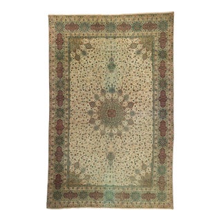 Vintage Persian Tabriz Rug, 12'06 X 19'01 For Sale