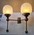 Vintage Art Deco Light Old Lamp Wall Sconces Fixture Brass & Milk Glass Shade Ship Light For Sale - Image 6 of 6