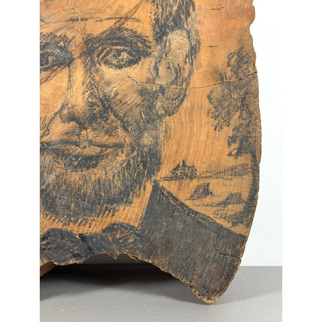 Wood Rare 19th-Century Folk Art Abraham Lincoln Portrait on Old-Growth Wood Slab With Klondike Gold Rush Ephemera For Sale - Image 7 of 18