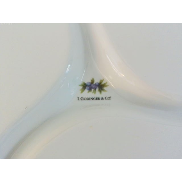 Ceramic Vintage I Godinger Botanical Porcelain Divided Serving Dish For Sale - Image 7 of 7