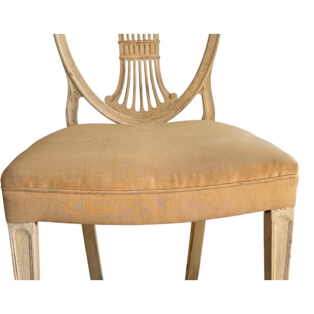 18th C Style Late Gustavian Paint Decorated Side Chairs.