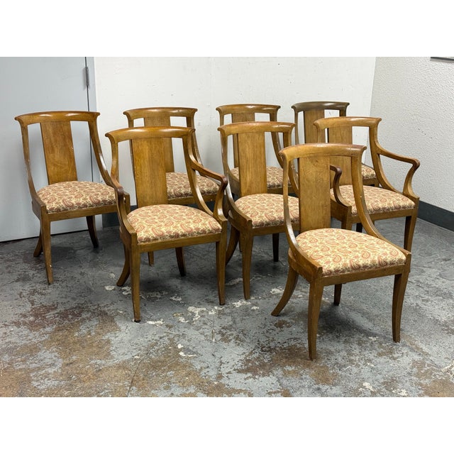 Traditional Baker Furniture Palladian Dining Chairs, Set of Eight For Sale - Image 3 of 12