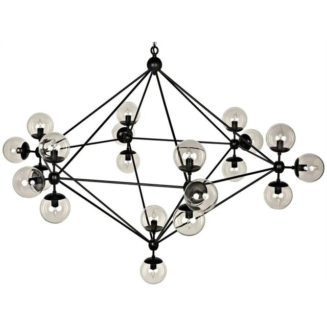 Mid-Century Modern NOIR Pluto Chandelier, Large, Black Iron For Sale - Image 3 of 5