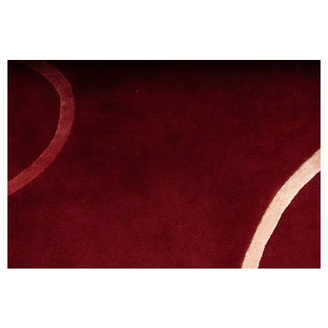 Rectangular Rug in Red For Sale - Image 3 of 4
