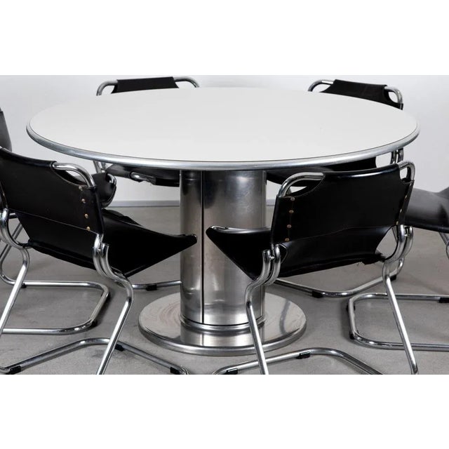 Modern Dining Chairs & Table, 1970s, Set of 7 For Sale - Image 3 of 10