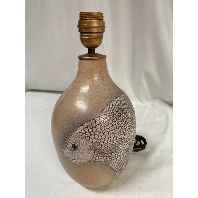 Mid-Century Modern Vintage Ceramic Lamp from Vallauris, 1970 For Sale - Image 3 of 8