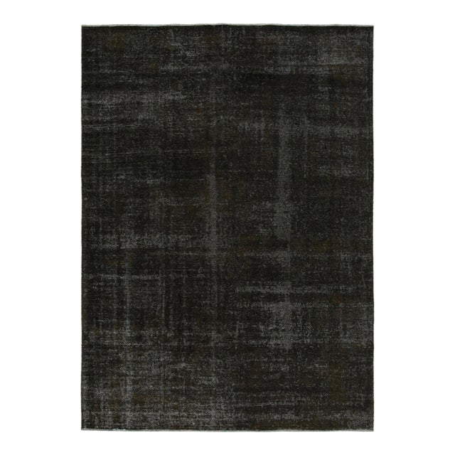 Vintage Persian Rug With Black and Brown Tones, From Rug & Kilim For Sale