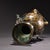 Bronze Vase With Gold Inlay, Twin Dragon Head Handles & Archaic Script, Chinoiserie Tabletop Bronze Vessel For Sale - Image 9 of 10