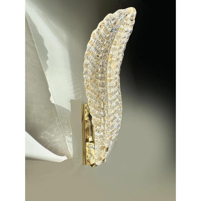 Italian Venetian Gold Graniglia Leaf Murano Glass Wall Sconces by Simoeng, Set of 2 For Sale - Image 4 of 7