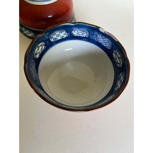 Mid 20th Century Vintage Japanese Imari Bowls With Markings Set of 8