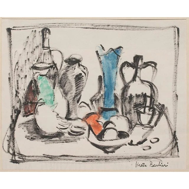 Virette Contu Barbieri, Still Life, Mixed Media, 1950s For Sale - Image 3 of 3