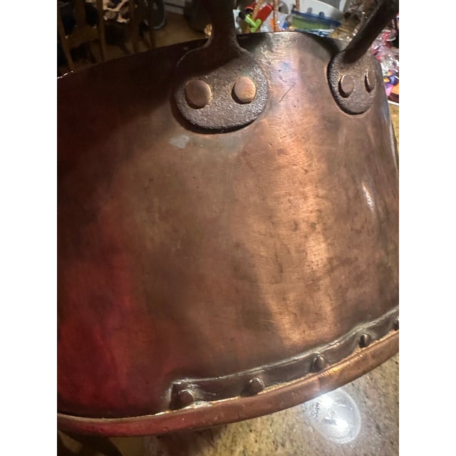 Copper Antique French Copper Pot With Copper Lid. For Sale - Image 8 of 12
