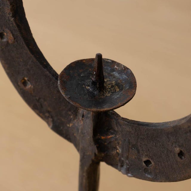 Metal 1950s French Iron Rooster Candlestick For Sale - Image 7 of 13