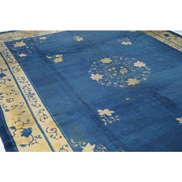 Blue Antique Peking Rug 9'0'' x 11'5'' For Sale - Image 8 of 10