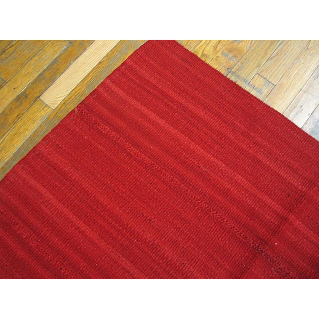 1940s 1940s Red Stripe Kilim Antique n.w. Persian Flat-Weave Rug 7'8" X 9' Wool Carpet For Sale - Image 5 of 5