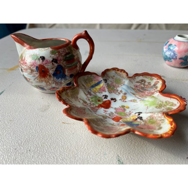 1970s Asian Chinoiserie Plate and Pitcher Set- 2 Pieces For Sale - Image 10 of 12