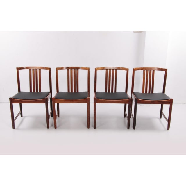 Brown Dinner Chairs by Illum Wrapsø, Denmark, 1960s, Set of 4 For Sale - Image 8 of 14