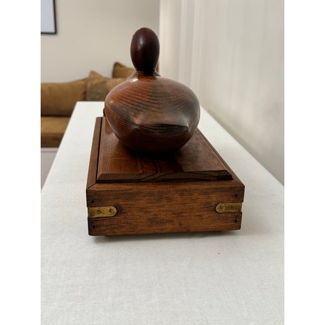 Camel Americana Duck Decoy Solid Wood & Brass Decorative Lidded Box For Sale - Image 8 of 12