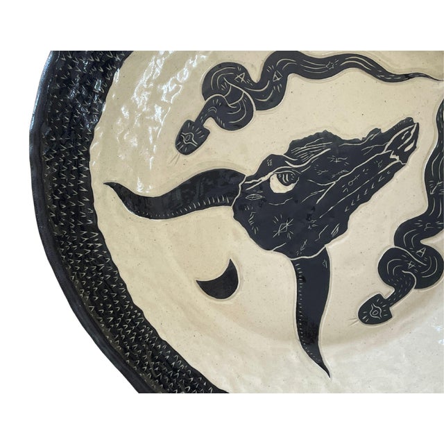 Contemporary Burnt Thistle Ceramic "Skull and Snakes in the Desert" Large Ceramic Serving Bowl For Sale - Image 10 of 12