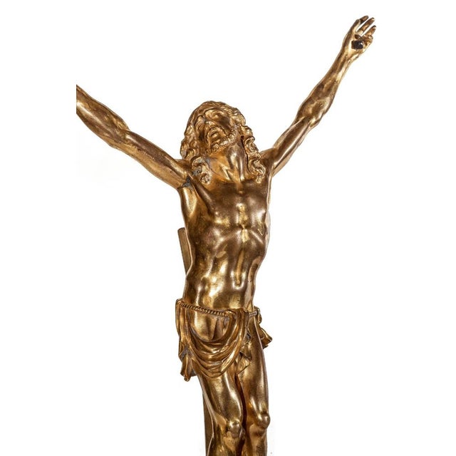 Metal Corpus Christi Sculpture, 1800s, Gilded Bronze For Sale - Image 7 of 8