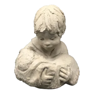 Vintage 1981 Austin Products Inc. Sculpture of Child Holding a Newborn