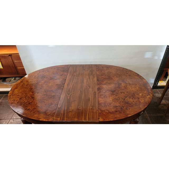 Antique 1850s French Burlwood Elm Dining Table Napoleonic French Empire For Sale - Image 9 of 10