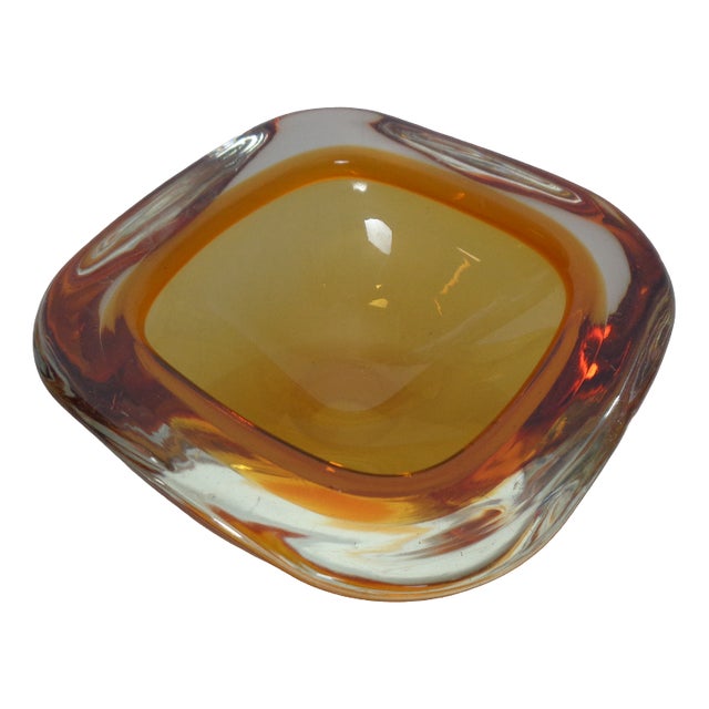Amber Murano Glass Bowl, Italy, 1960s For Sale
