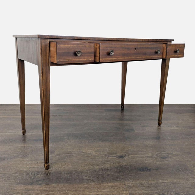 Neoclassical Antique George III Mahogany Side Table For Sale - Image 3 of 10