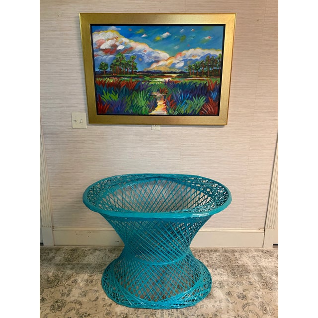 Plastic Spun Fiberglass Table Base in Turquoise For Sale - Image 7 of 8