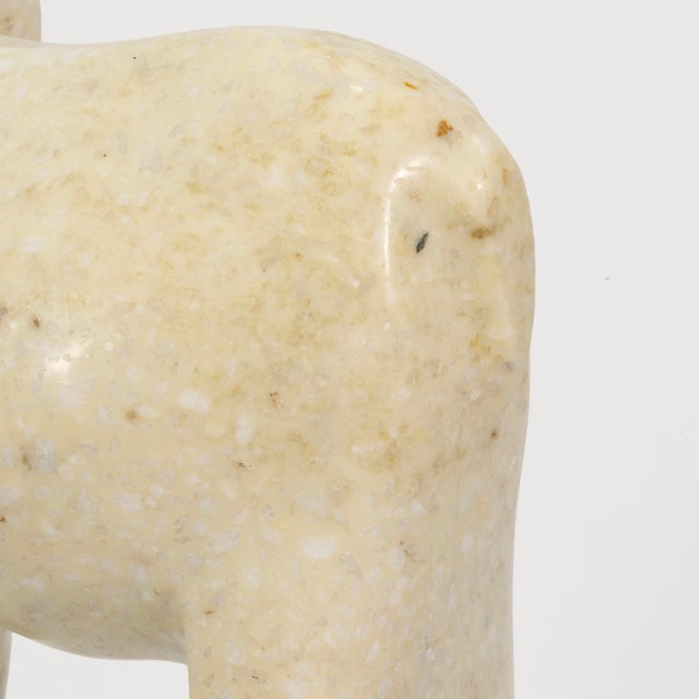 Modern Pair of 1970s Post Modern White Marble Rams by Masatoyo Kishi Kuki For Sale - Image 3 of 9