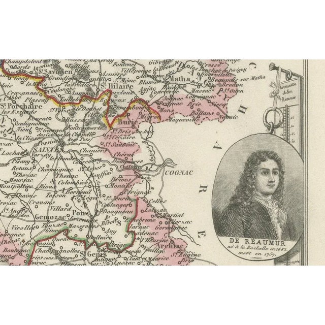 Map of Charente-Inférieure France with La Rochelle and Coastal Vineyards, 1850 For Sale - Image 5 of 10