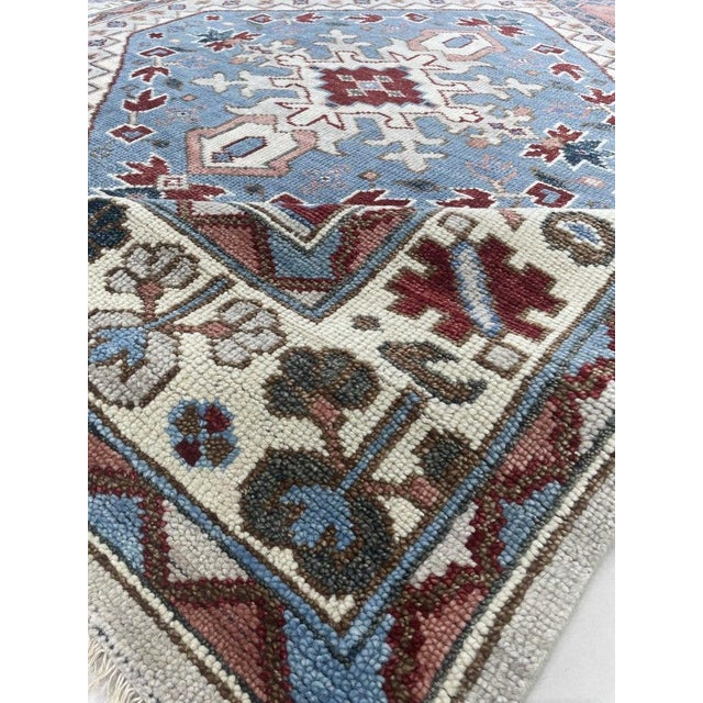 8x10 Gray Hand-Knotted Wool Geometric Diamond Medallion Tribal Modern Carpet Rug For Sale - Image 4 of 5